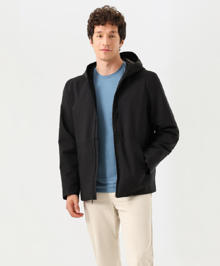 Chaqueta Stretch Softshell Moder Hoodie Black