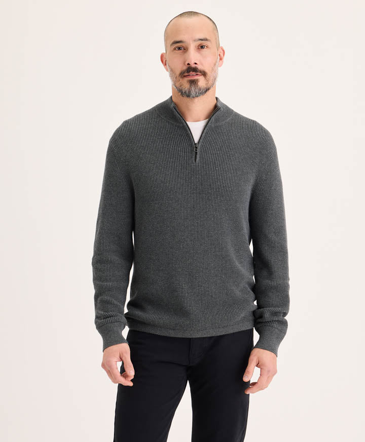 Sweater 1/4 Zip Gray Heather